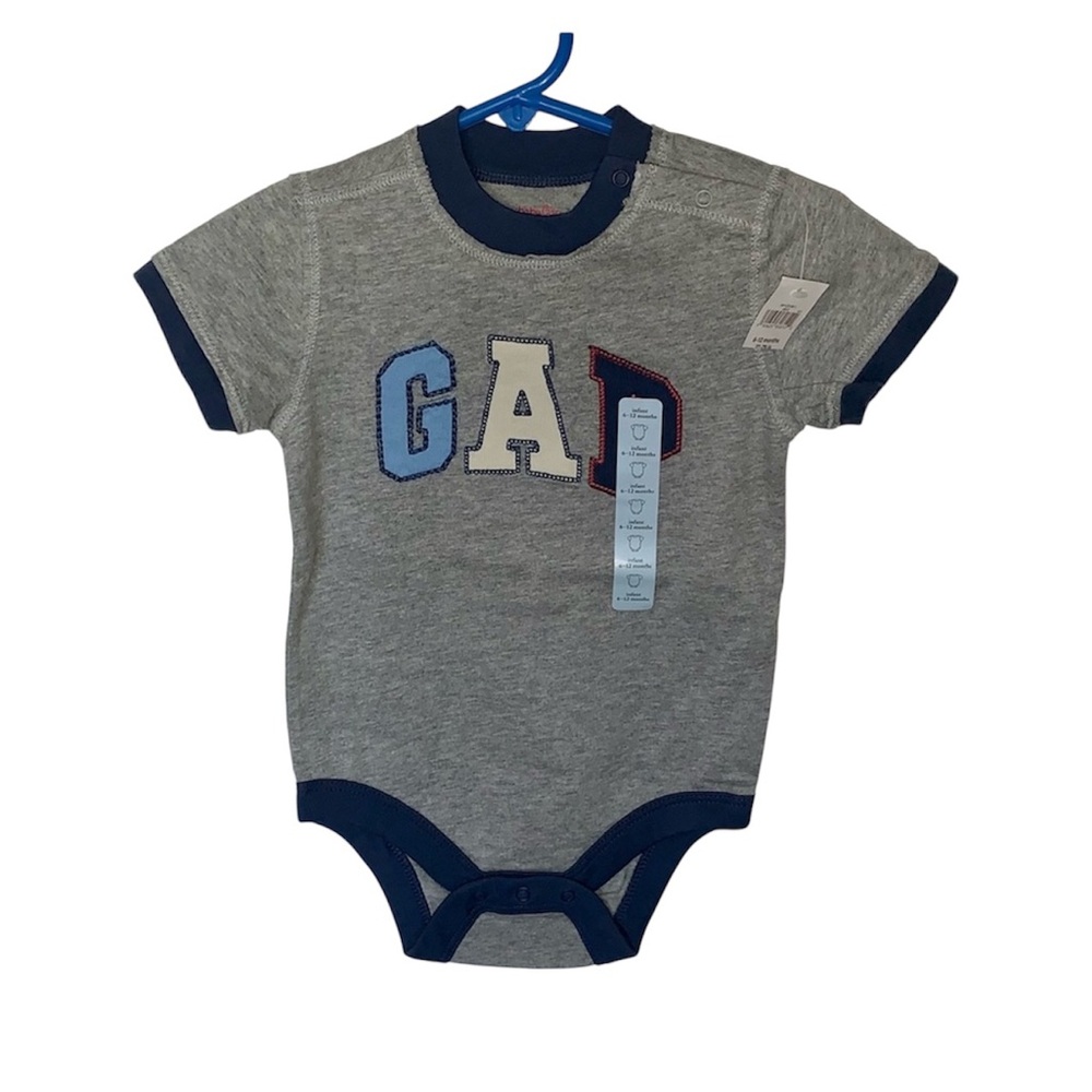 BabyGap Short Sleeve One Piece Gray with Logo Infant Size 6-12 months New